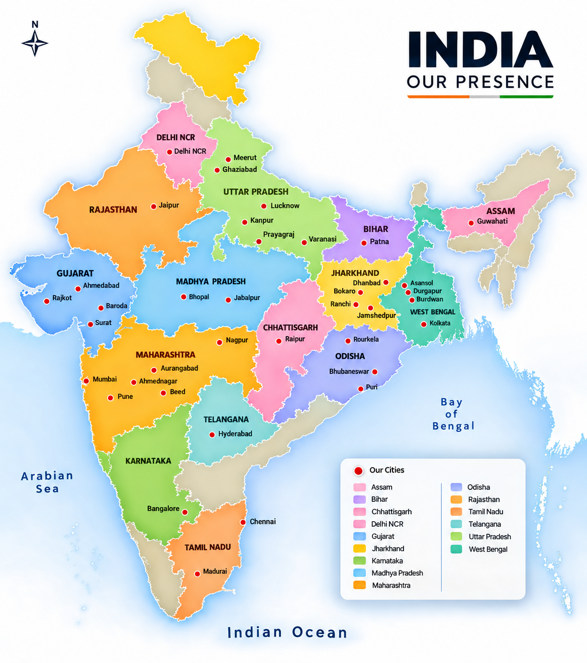 PAN India Presence Map